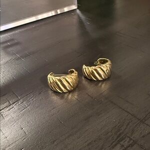 Gold Textured Hoop Earrings